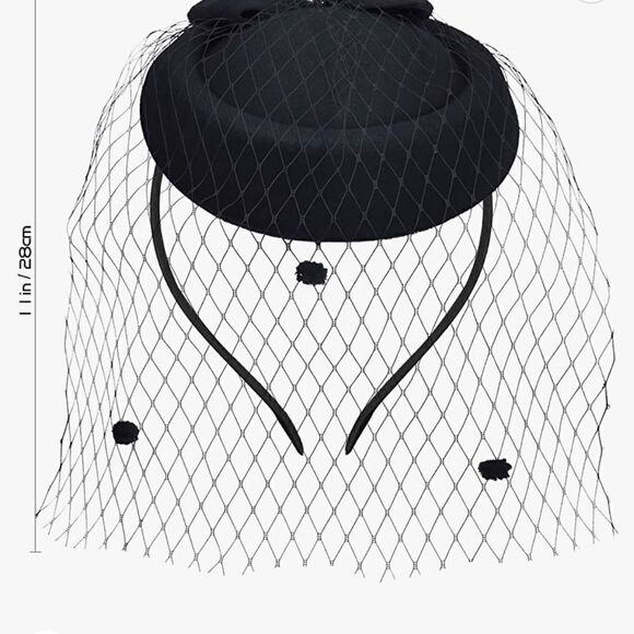Fascinators Hat with gloves black Kentucky derby Tea Party Headband Cocktail main image 5